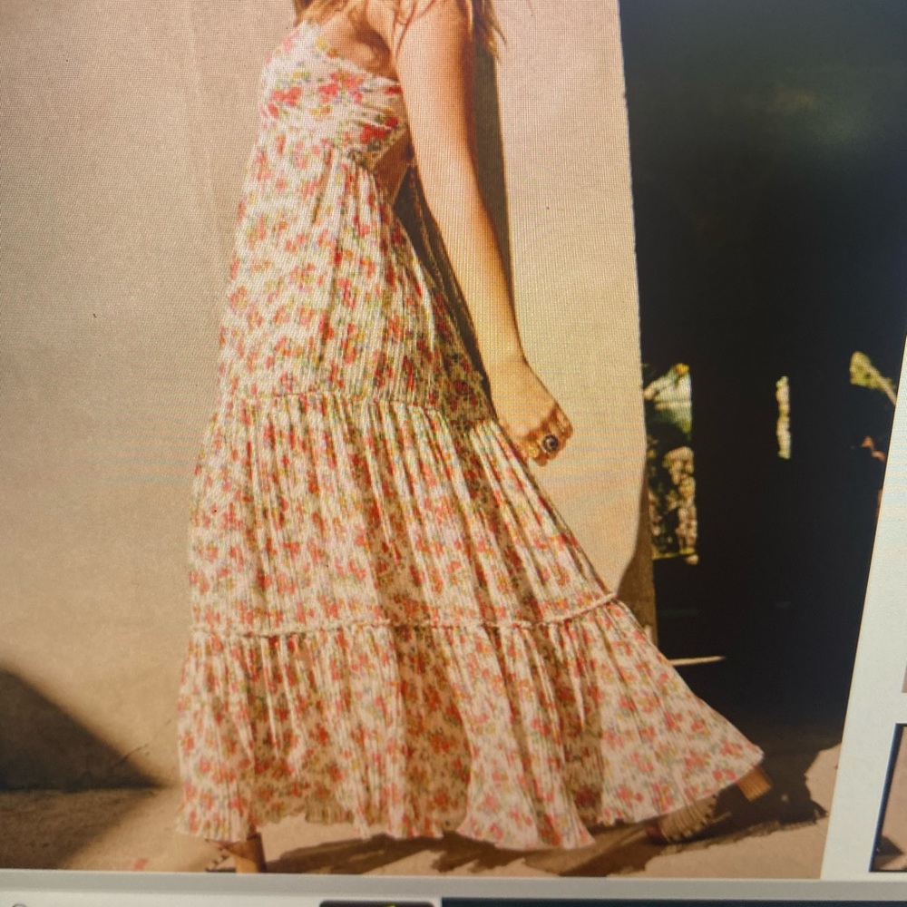 Sezane Pink Floral Maxi Dress